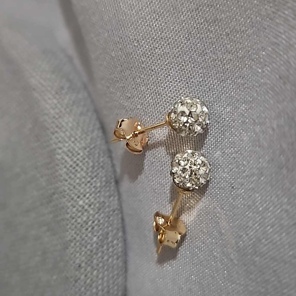 White Pave Crystal Stud Earrings